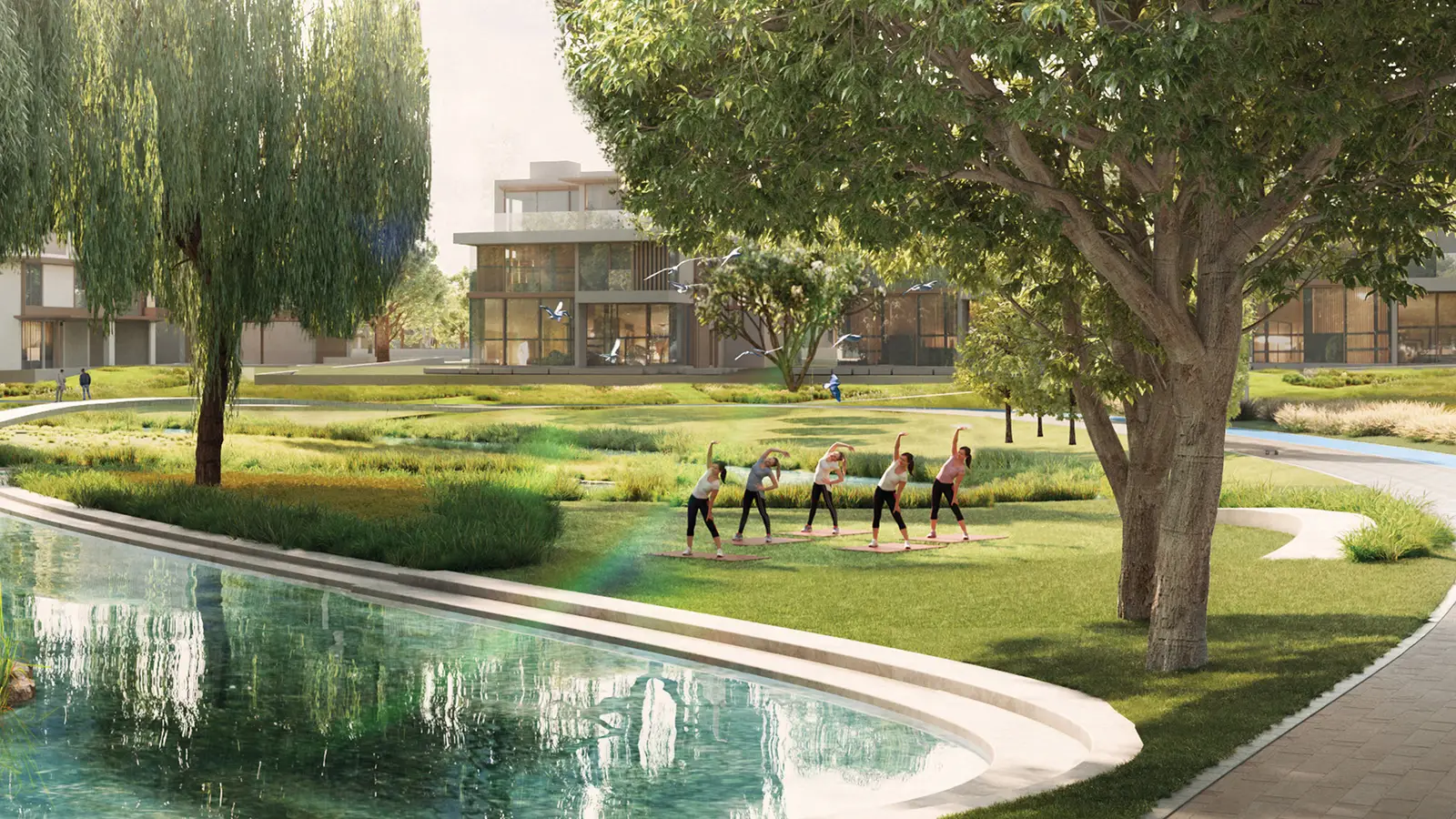 Yoga lawn, Nad Al Sheba Gardens (developer rendering)